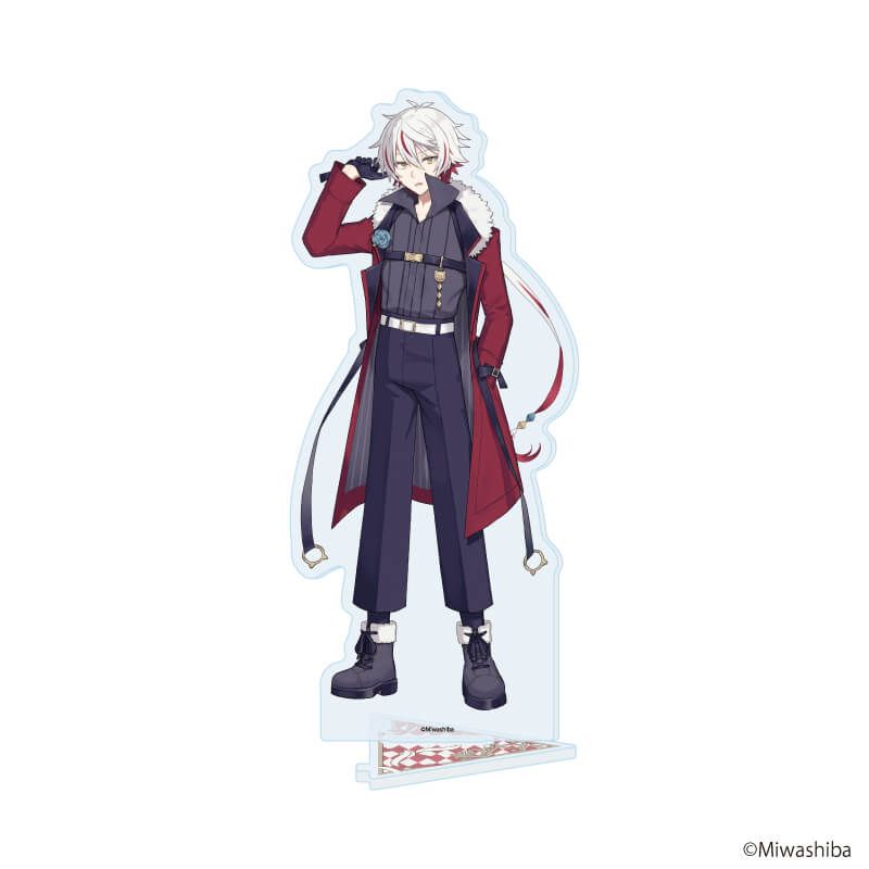 Acrylic decorative stand showing the character Leo in a party-dress illustration on a white background.