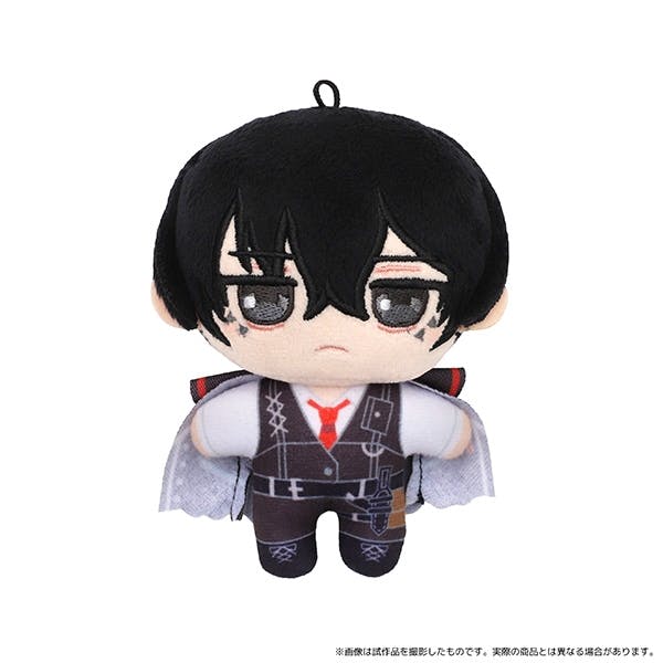 Front-facing plush mascot of Limbus Company character イサン (Isan) on a white background.