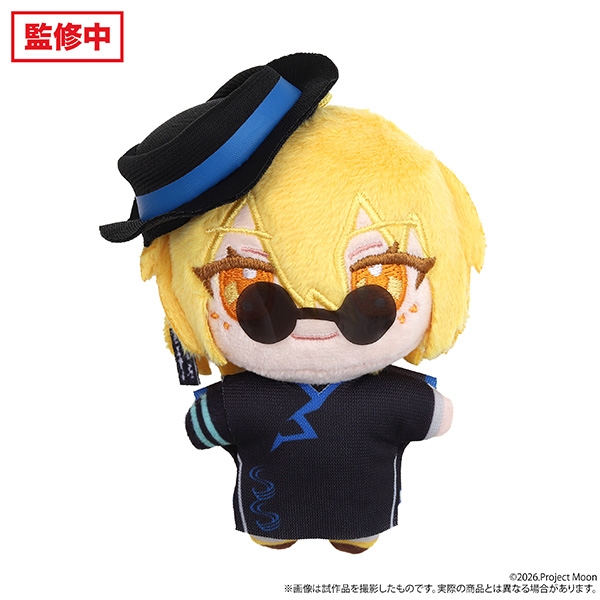 Front view of the Limbus Company “Don Quixote” plush mascot wearing a hat, sunglasses, and a dark outfit.