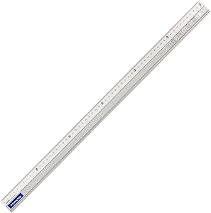 Aluminum 60 cm cutting ruler with printed measurement markings shown on a white background.