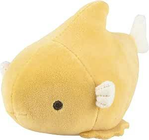 Yellow Marshmallow Aquamie Lumpsucker plush toy shown from a side-angled view on a white background.