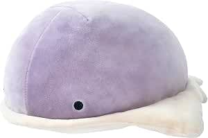 A purple and cream plush marshmallow-style ray bolster cushion shown on a white background.