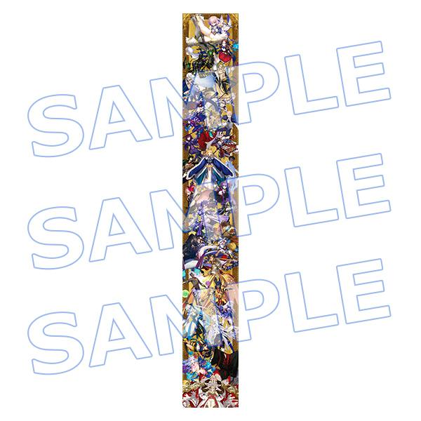 A long narrow illustrated poster with multiple characters arranged vertically and a repeated "SAMPLE" watermark.