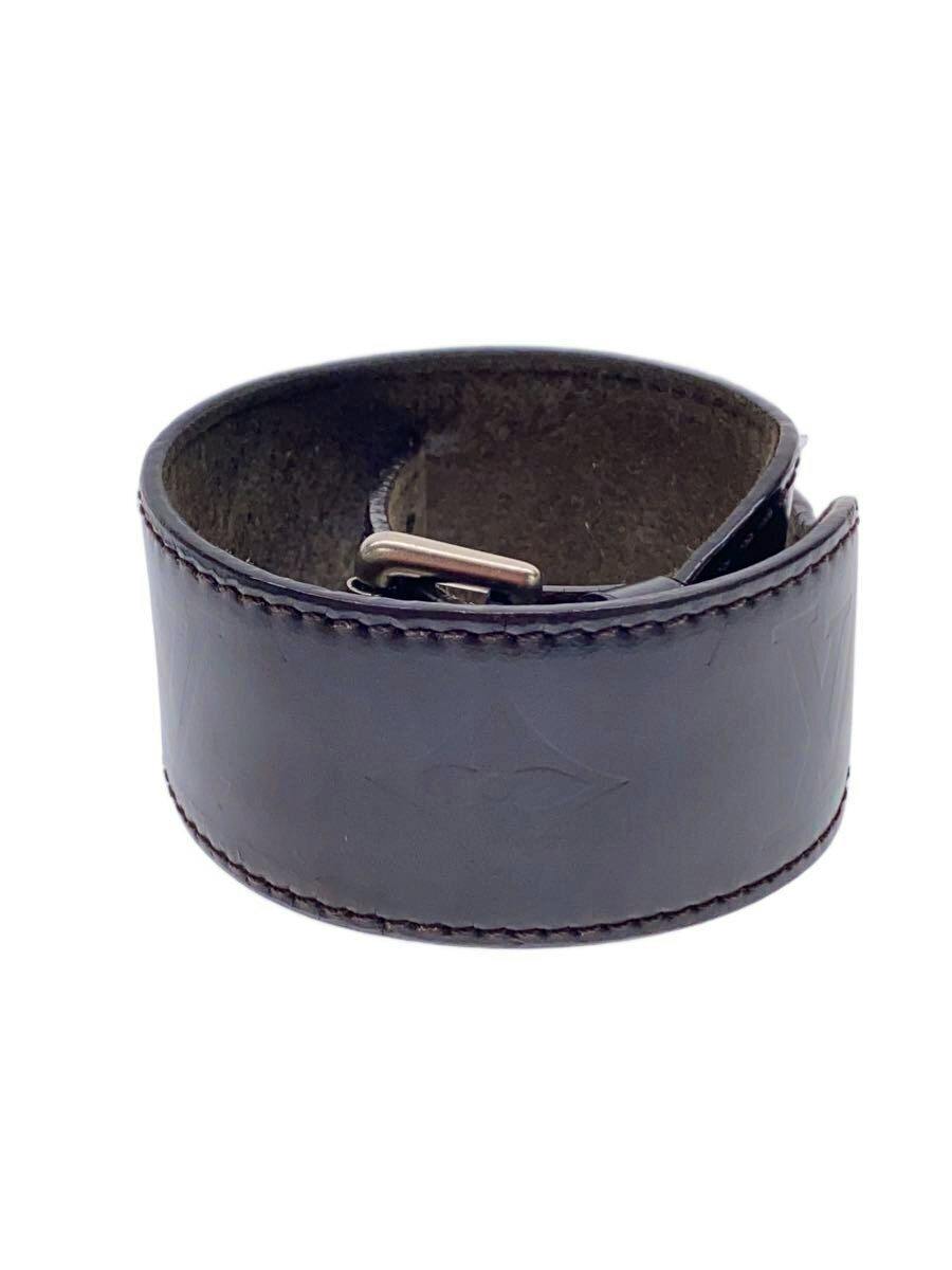Brown Louis Vuitton cow leather women's bracelet (M66500) photographed on a white background.