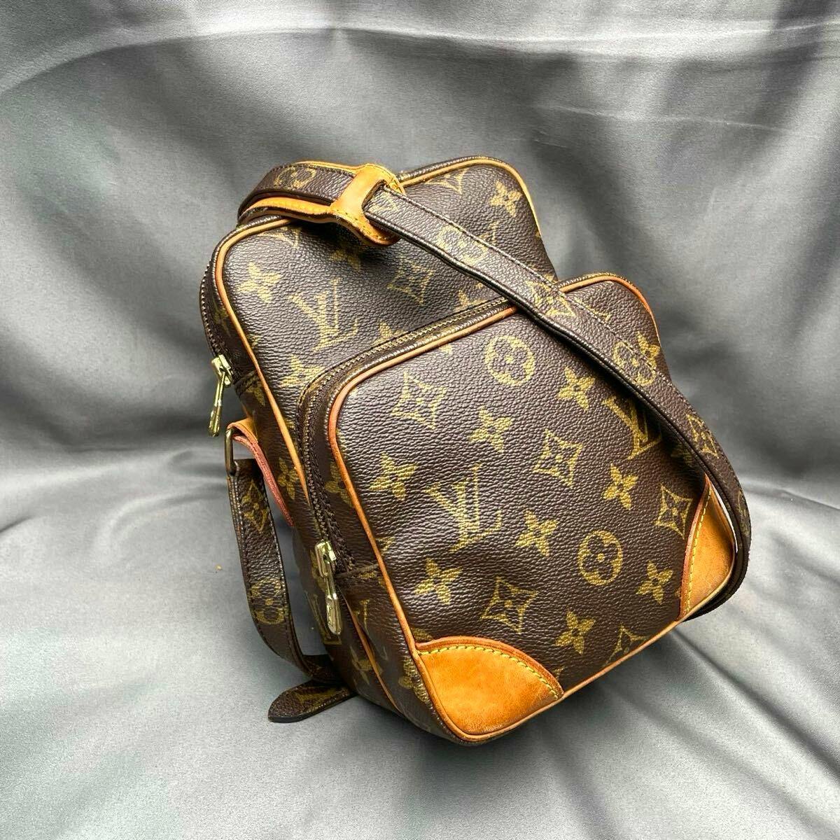 Louis Vuitton Monogram Amazon M45236 shoulder/crossbody bag shown from a front-side angle with strap and leather trim.