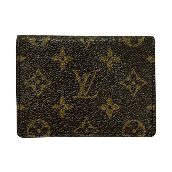 Front view of a Louis Vuitton monogram canvas passcase (wallet).