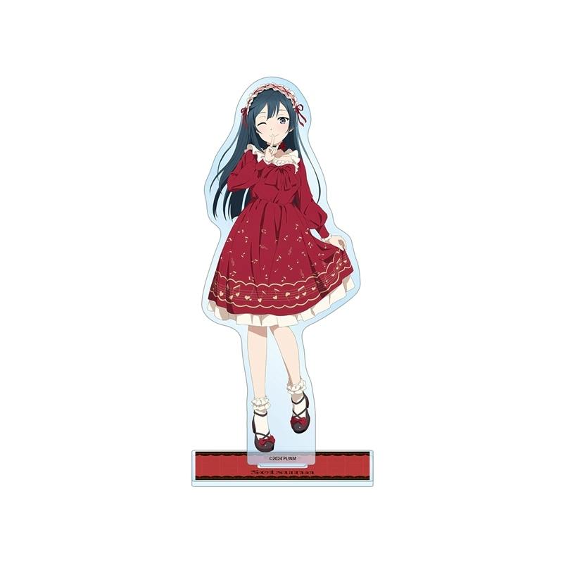 BIG acrylic stand showing the illustrated character Yuki Setsuna in a red lolita dress on a white background.