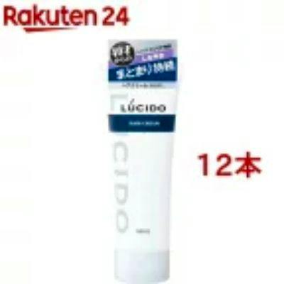 A tube of LUCIDO hair cream pictured with small text indicating a 12-piece set and a Rakuten 24 logo.