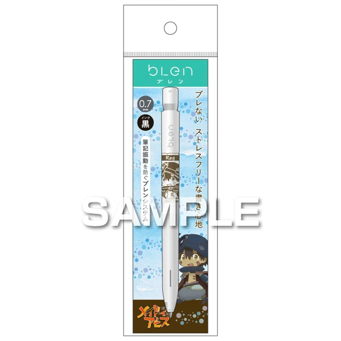 A Made in Abyss ballpoint pen in retail packaging showing the white pen and character artwork.