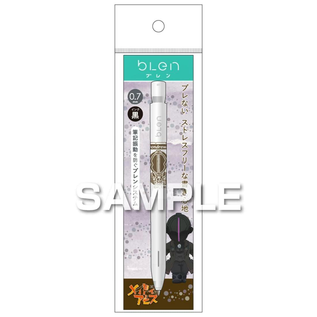 Packaged Made in Abyss Bondrewd ball pen shown in its blister pack with character artwork.