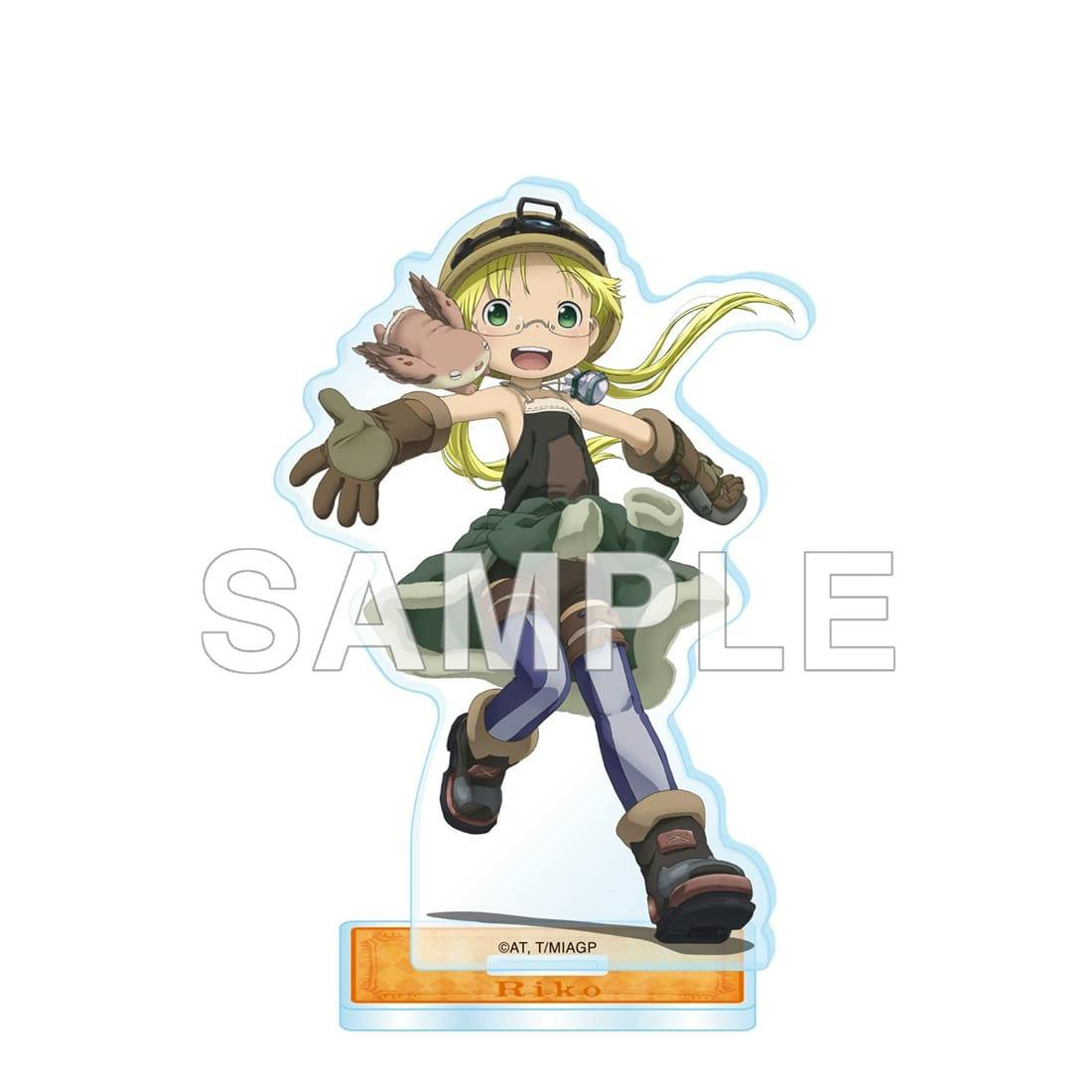 Acrylic stand decorative figure of Riko (2nd series) from Made in Abyss shown on its rectangular base against a white background.