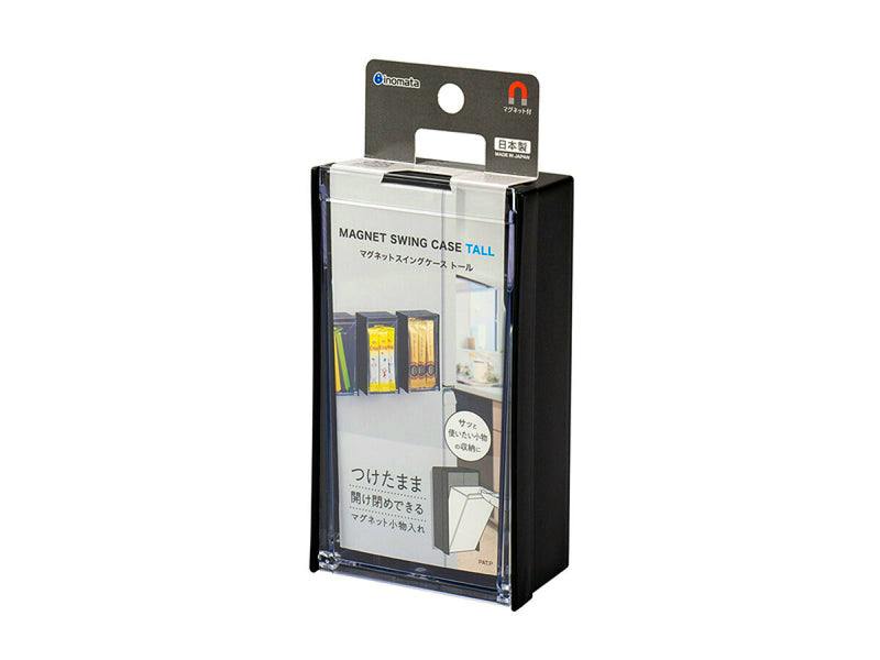 Black tall magnet swing plastic case in retail packaging with a hanging tab.