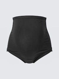 Black high‑waist maternity cotton briefs shown on a plain light background.