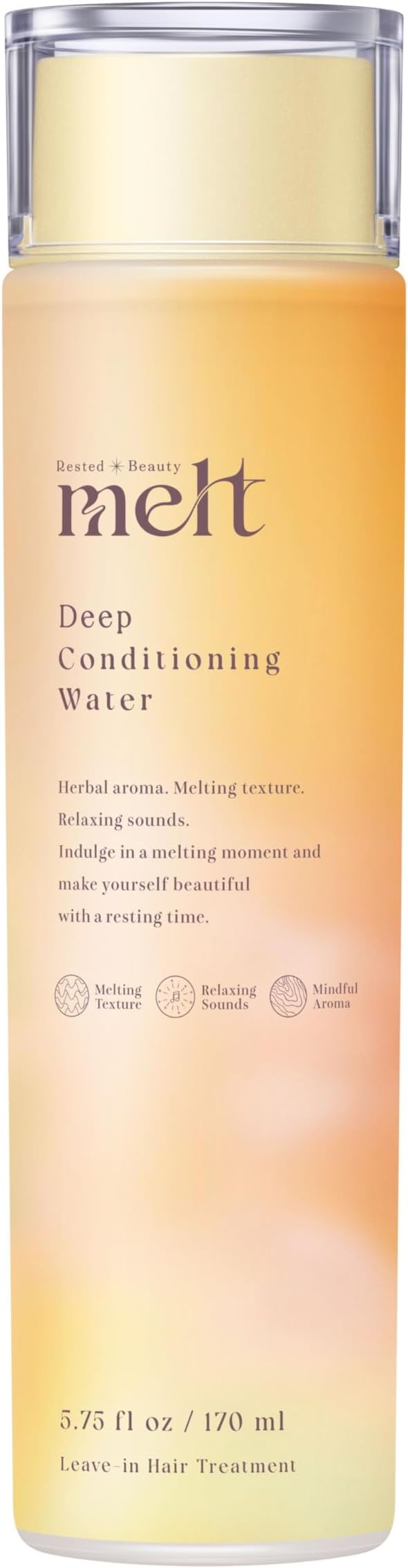 Front view of a Melt Deep Conditioning Water bottle showing the product label.