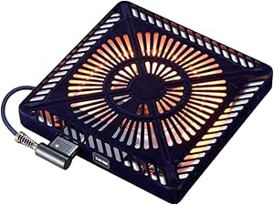 Black Metro Electric kotatsu replacement heater with ventilated grille exposing the heating element and an attached power cord.