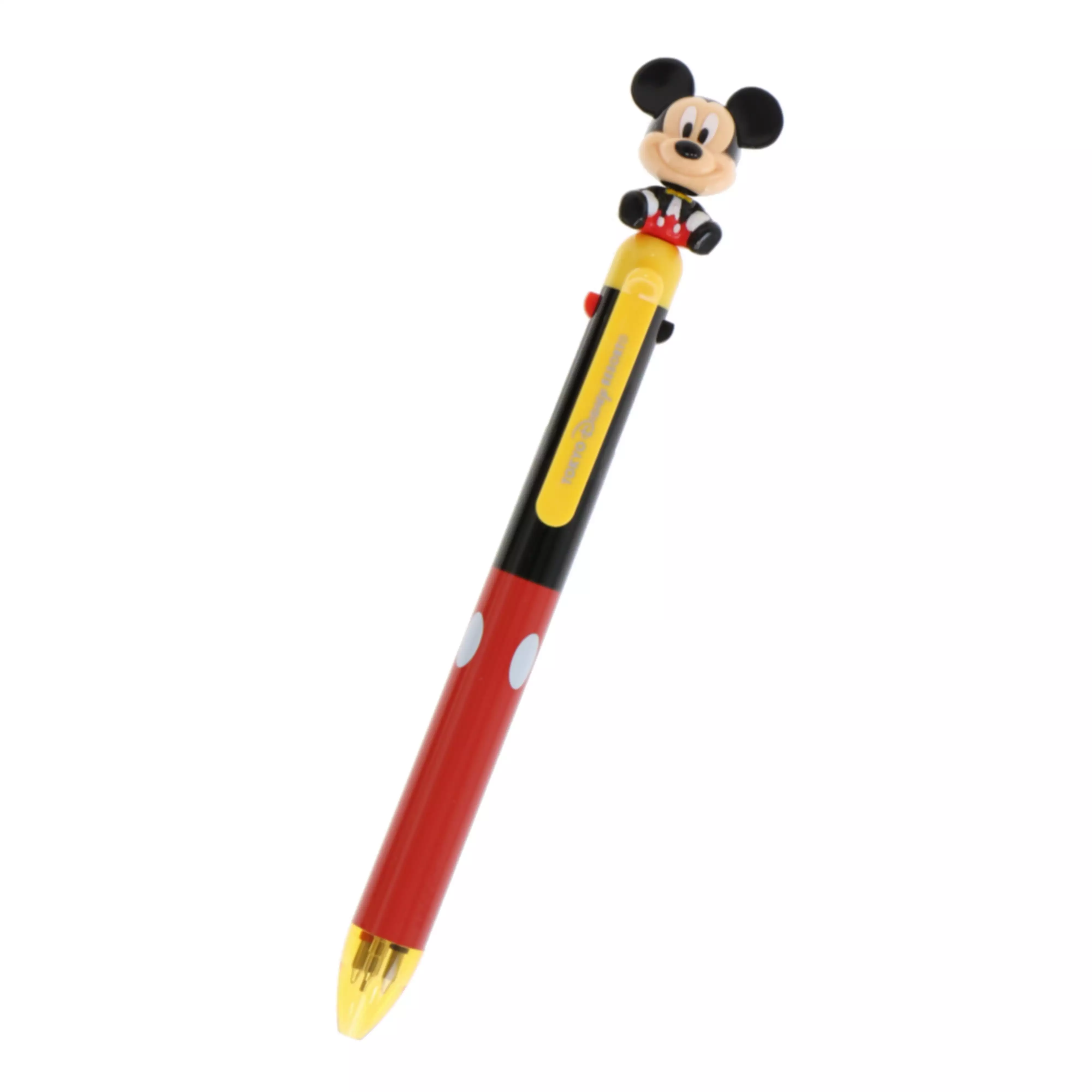 Mickey-themed 3-color ballpoint and mechanical pencil with a Mickey character topper on a white background.
