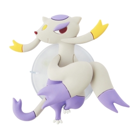 Plastic toothbrush holder shaped like the Pokémon Mienshao (コジョンド) mounted on a round suction-cup base.