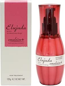 Milbon Deesse's Elujuda Emulsion+ conditioner bottle (4.2 oz / 120 g) shown next to its product box.