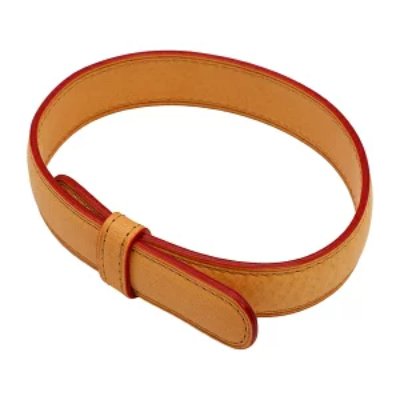 Natural-colored cow leather belt for Mini 6 system notebooks with red edges and a keeper loop.