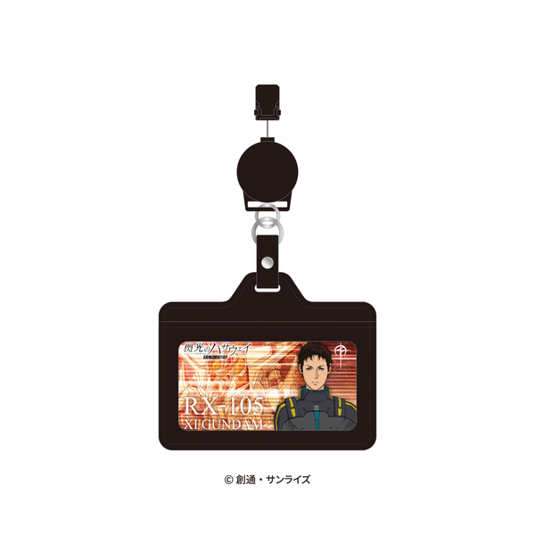 Illustrated reel card holder displaying a character card with "RX-105" text and a male character.