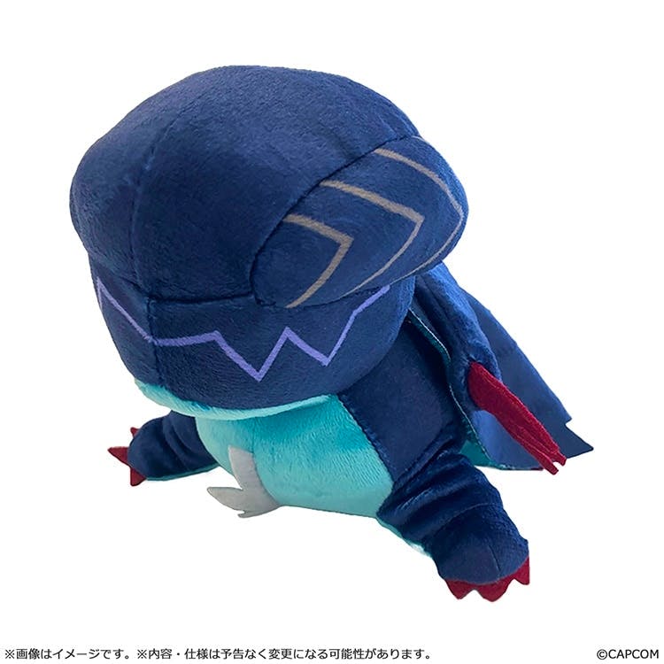 Chibi-style plush of Gore Magala from Monster Hunter photographed on a white background.