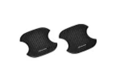 Two black MUGEN door handle protector pieces shown on a white background.
