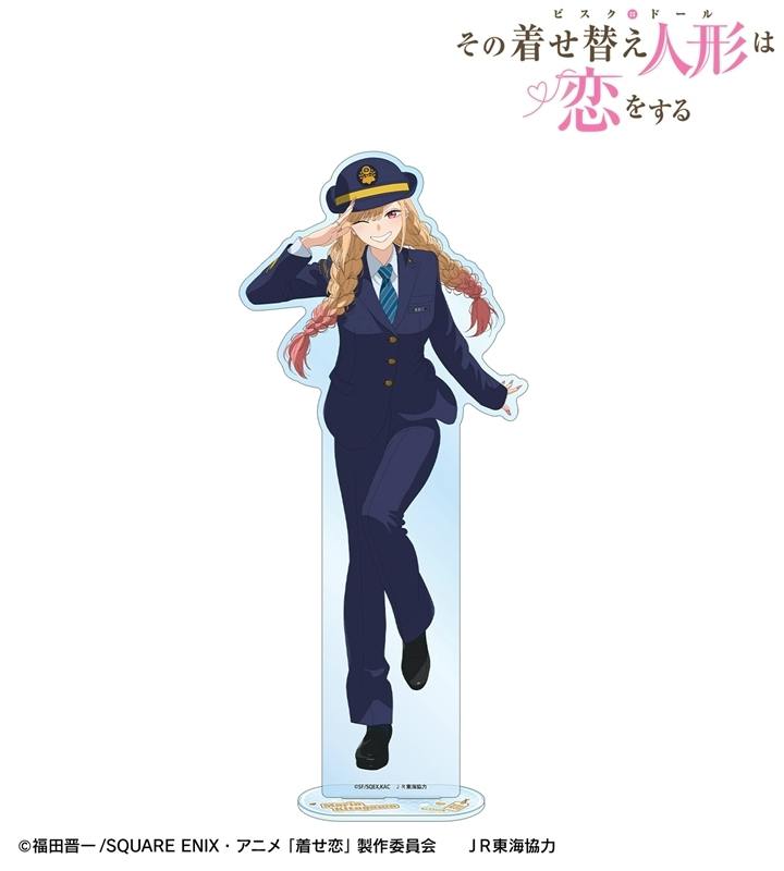 Acrylic decorative stand of 喜多川 海夢 depicted in a station staff uniform.