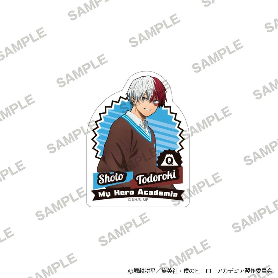 A paper sticker showing Shoto Todoroki from My Hero Academia (Fuji‑Q collaboration) on a white background.