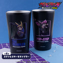 Photograph of two black stainless steel tumblers featuring printed character designs from the TV anime Vigilante -My Hero Academia ILLEGALS -.