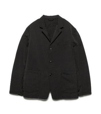 Front view of a black Nanamica ALPHADRY Club Jacket laid flat on a white background.