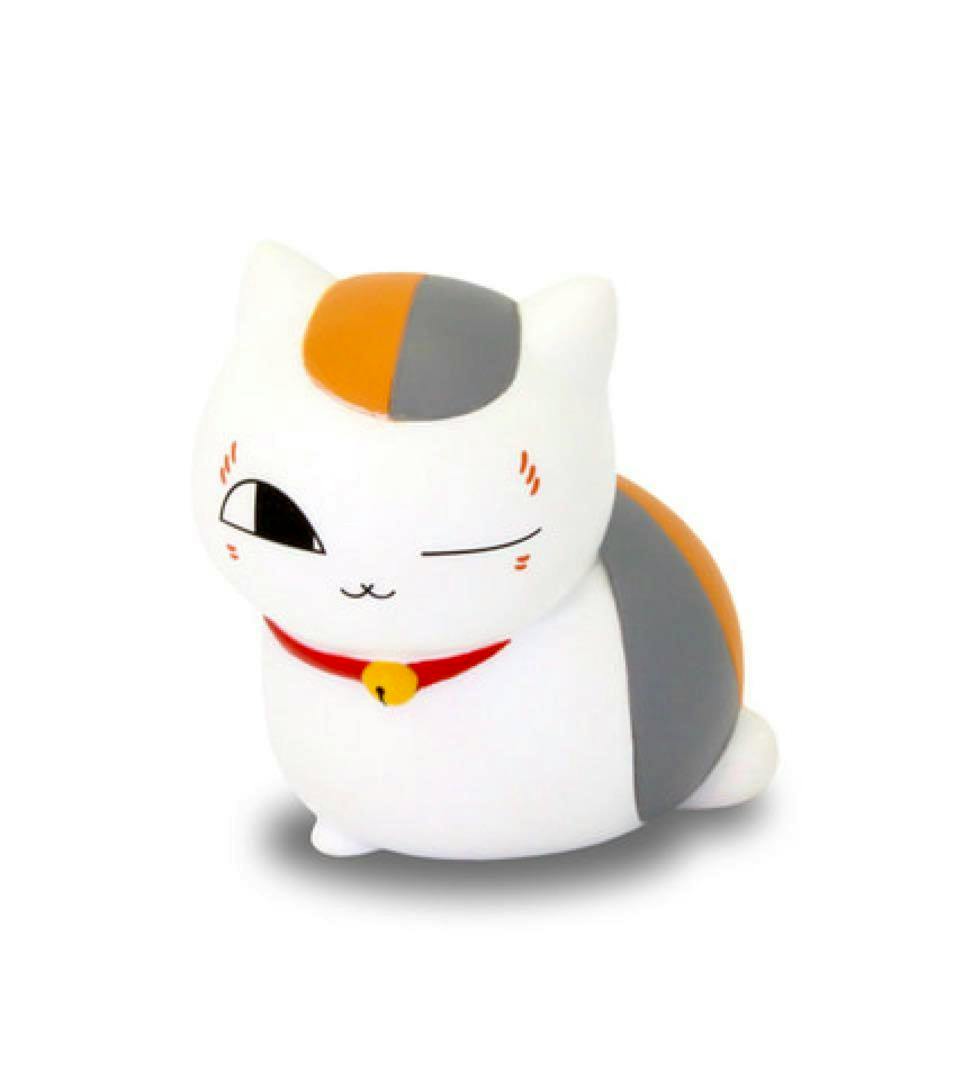 Three-quarter view of the chibi Nyanko-sensei vinyl figure (winking pose) on a white background.
