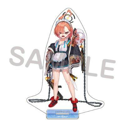 Front view photograph of the acrylic stand depicting the character “ネル” on its base against a white background with a SAMPLE watermark.