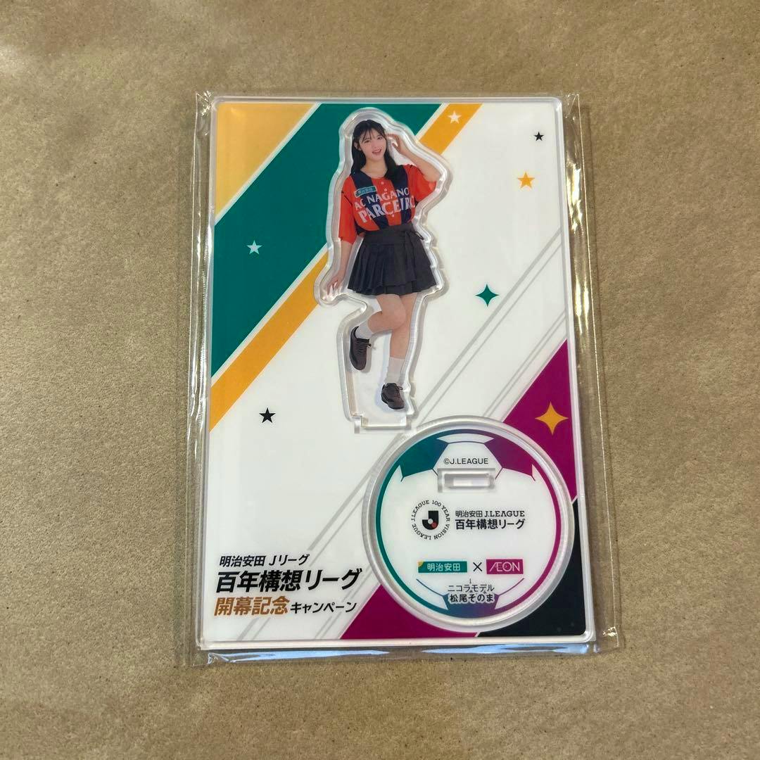 Front photo of the sealed acrylic decorative stand showing the figure-shaped acrylic piece and round base inside its packaging.