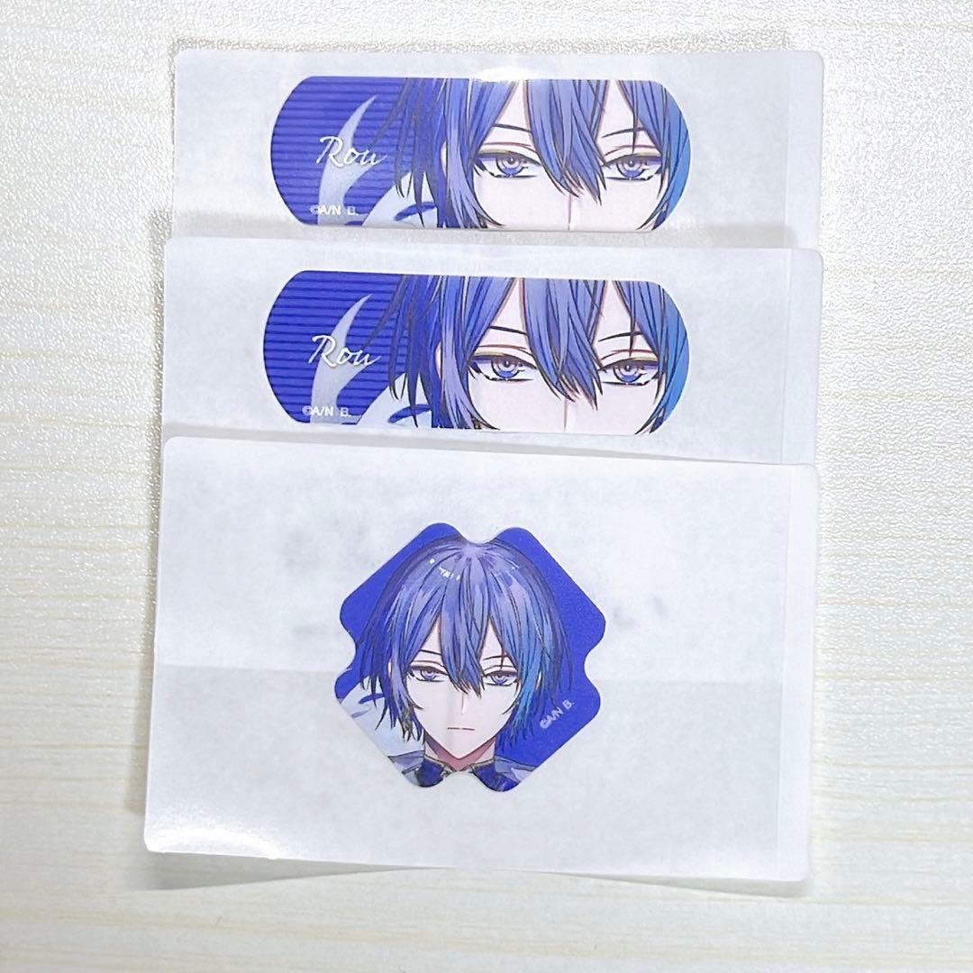 Three decorative bandages showing the character Koyanagi Rou's face and eyes on white backing.