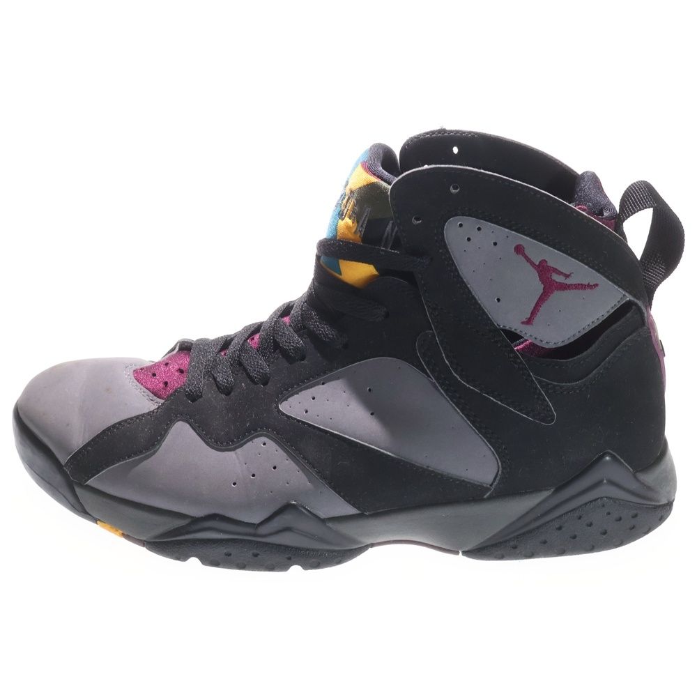 Side profile of the Nike Air Jordan 7 Retro Bordeaux high-top sneaker.