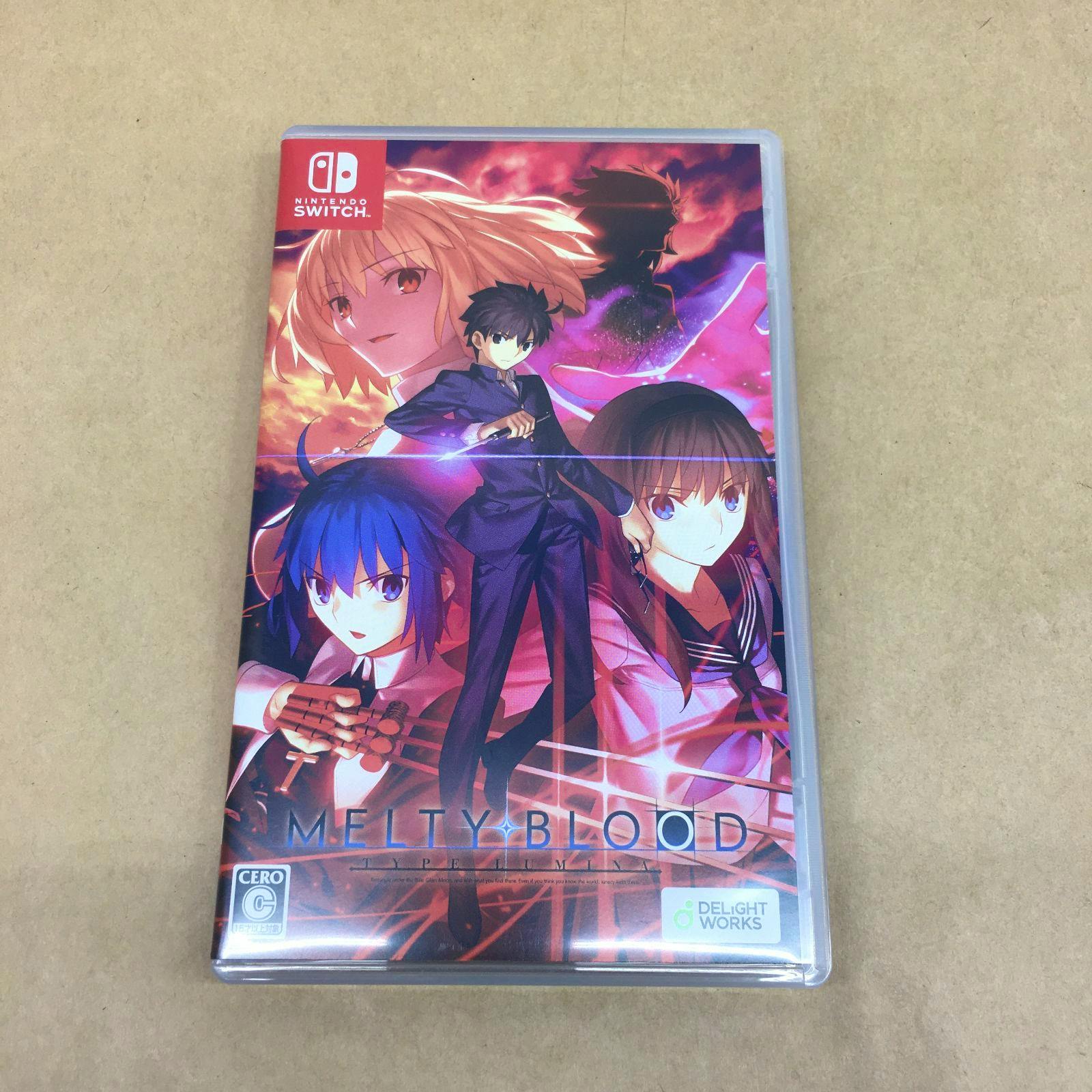 Front cover of the Nintendo Switch game MELTY BLOOD: TYPE LUMINA in its plastic case showing the illustrated cover art.