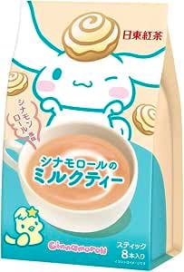 Front of the Nitto Tea Cinnamorol Milk Tea Cinnamon Roll Flavor pack showing the product box with a cartoon character and a cup of milk tea.