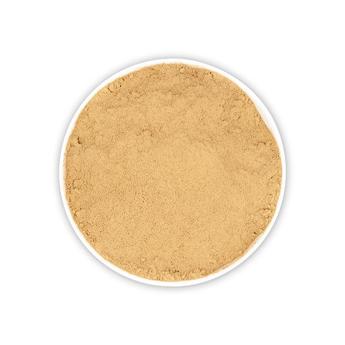 Top-down view of a bowl containing light-brown Hōjicha powder.