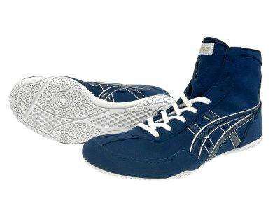 Pair of ocean blue textile high-top shoes with white laces and white rubber soles on a white background.