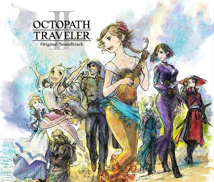 Illustrated cover art for the OCTOPATH TRAVELER II Original Soundtrack showing multiple characters and the title text.