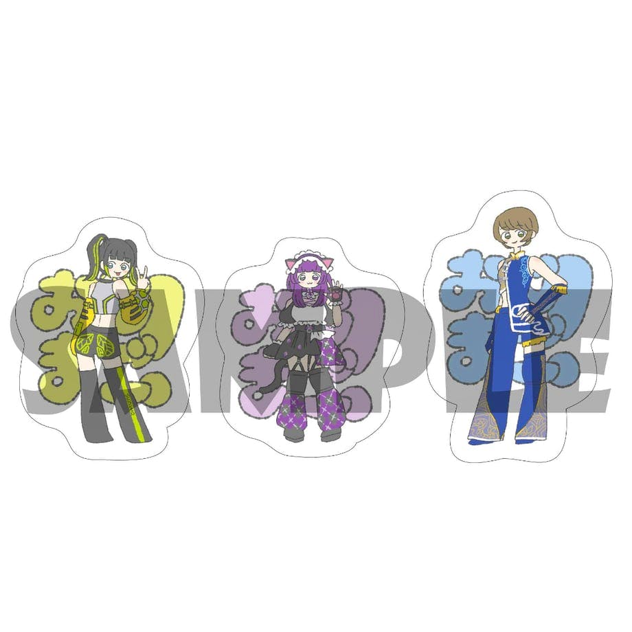 Three おじまご stickers shown side-by-side with a SAMPLE watermark.