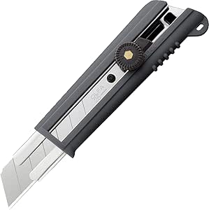 Gray OLFA non-slip H-type cutter with a segmented blade partially extended.