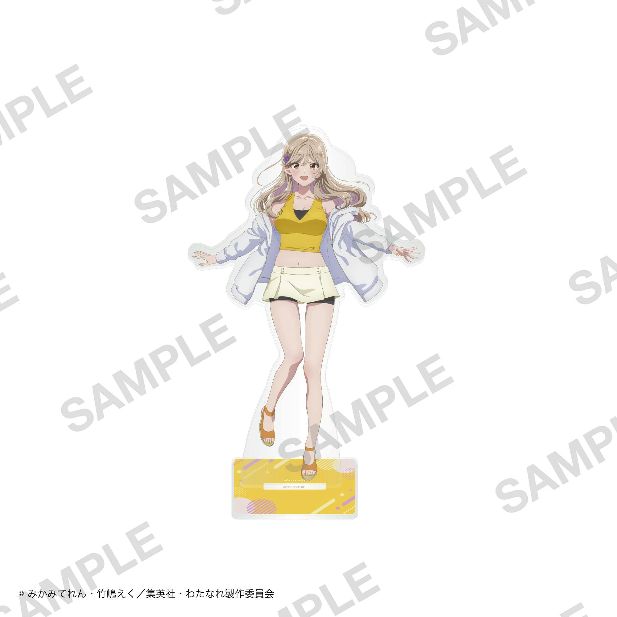 Photo of the BIG acrylic stand (瀬名 紫陽花) showing the illustrated character from the waist up on a white background.