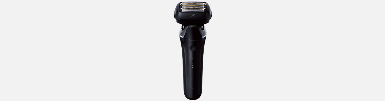 Front view of the Lamdash PRO 6-blade electric shaver centered on a white background.