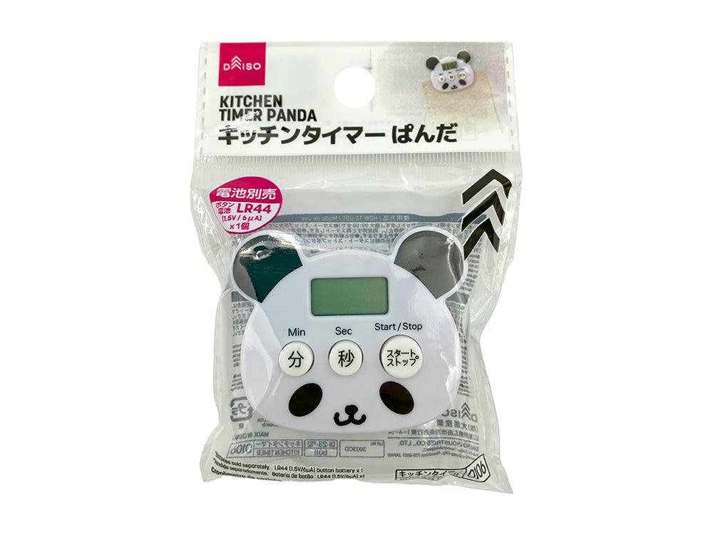 Panda-shaped kitchen timer in clear retail packaging with a header card reading "KITCHEN TIMER PANDA".