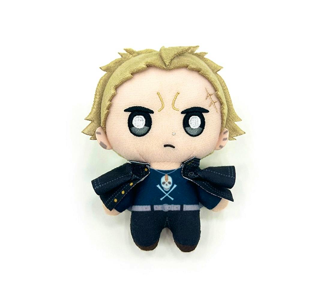 Front view of the P4G ぬいぐるみキーホルダー (巽完二) plush keychain against a white background.