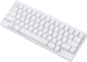 White HHKB PFU Professional HYBRID Type-S keyboard with no engraving (blank keycaps) shown at a slight angle.
