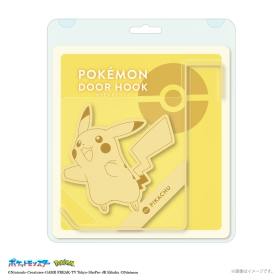 Packaged plastic Pikachu door hook in blister card packaging with yellow backing.