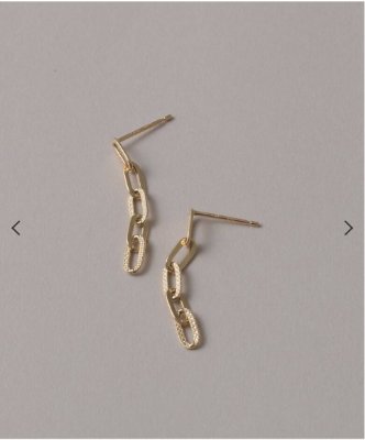 A pair of gold chain clip earrings shown on a neutral background.