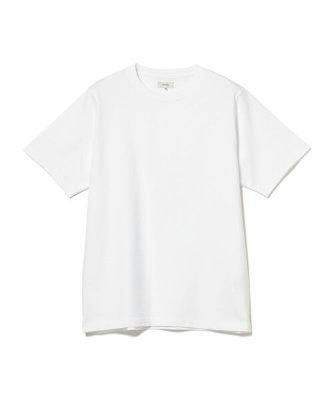 Front view of a plain white crew neck cotton T-shirt laid flat against a white background.
